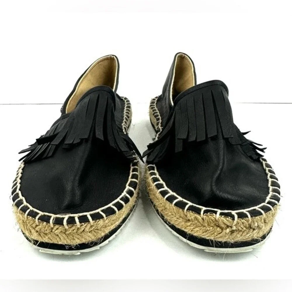 MTNG Black fringe Accent Espadrille Sz 41 (9.5)